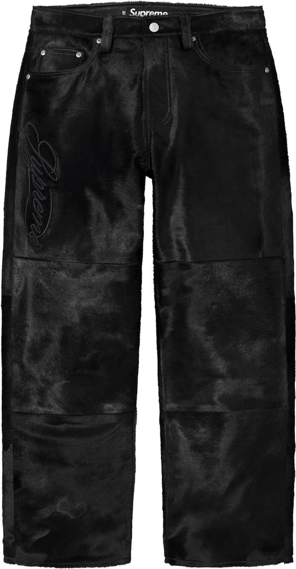 Supreme Ponyhair Loose Fit 5-Pocket Jean - Black (front)