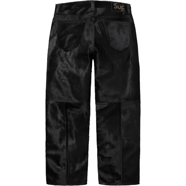 Supreme Ponyhair Loose Fit 5-Pocket Jean - Black (front)