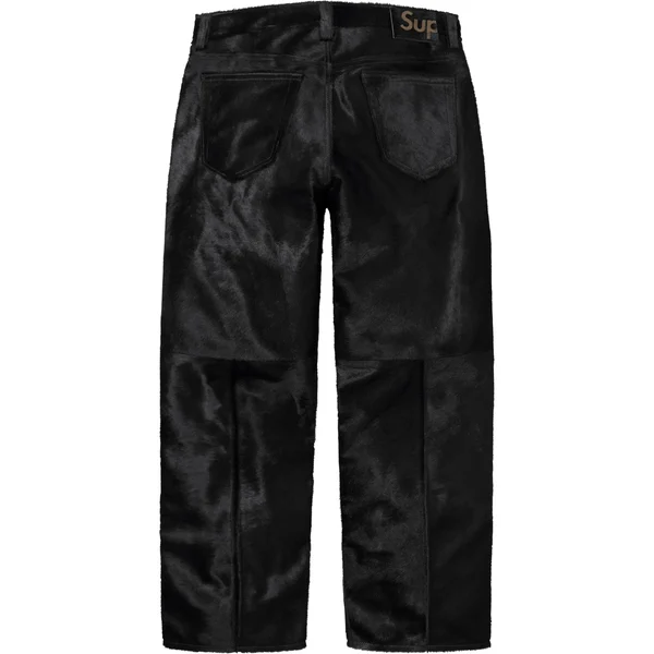Supreme Ponyhair Loose Fit 5-Pocket Jean - Black (front)