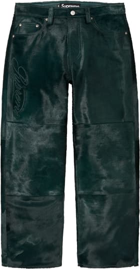 Supreme Ponyhair Loose Fit 5-Pocket Jean Green