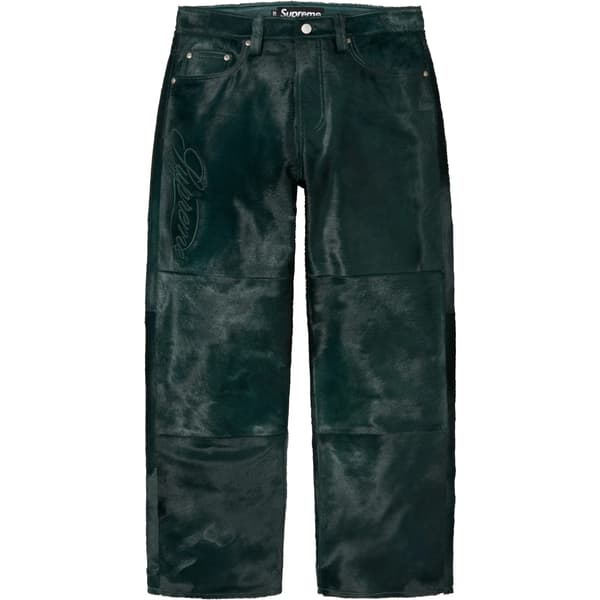 Supreme Ponyhair Loose Fit 5-Pocket Jean - Green (front)
