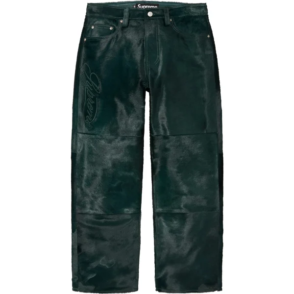 Supreme Ponyhair Loose Fit 5-Pocket Jean - Green (front)