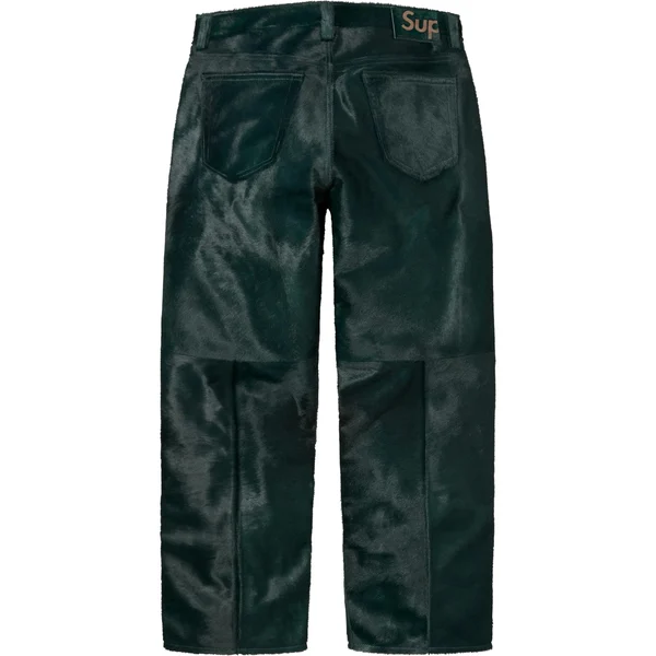 Supreme Ponyhair Loose Fit 5-Pocket Jean - Green (front)