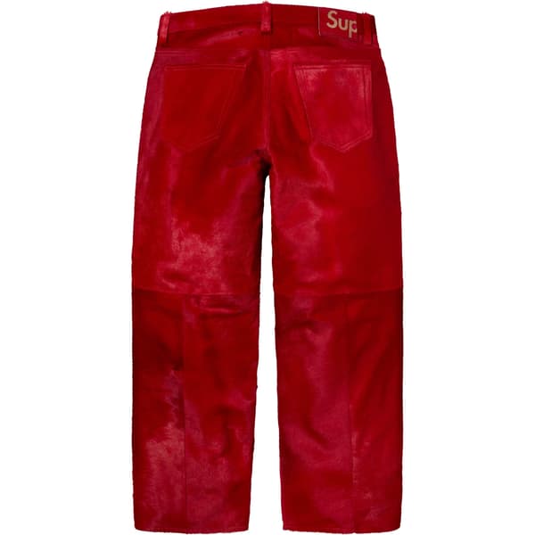 Supreme Ponyhair Loose Fit 5-Pocket Jean - Red (front)