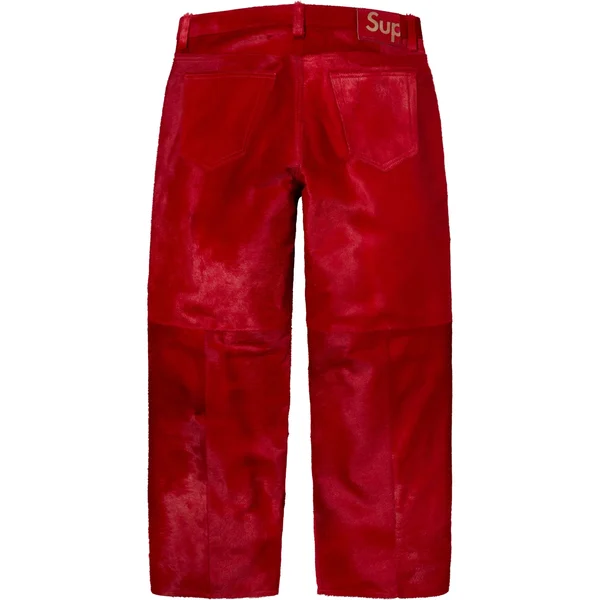 Supreme Ponyhair Loose Fit 5-Pocket Jean - Red (front)
