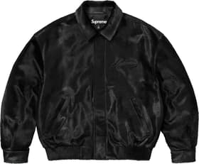 Supreme Ponyhair Varsity Jacket Black