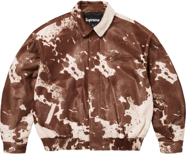 Supreme Ponyhair Varsity Jacket - Cow (front)