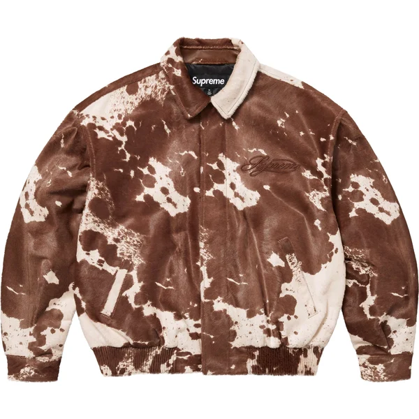 Supreme Ponyhair Varsity Jacket - Cow (front)