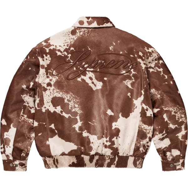 Supreme Ponyhair Varsity Jacket - Cow (front)