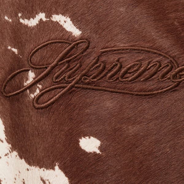 Supreme Ponyhair Varsity Jacket - Cow (front)