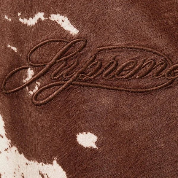 Supreme Ponyhair Varsity Jacket - Cow (front)