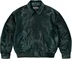 Supreme Ponyhair Varsity Jacket - Green (front)