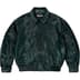 Supreme Ponyhair Varsity Jacket - Green (front)