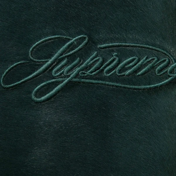 Supreme Ponyhair Varsity Jacket - Green (front)