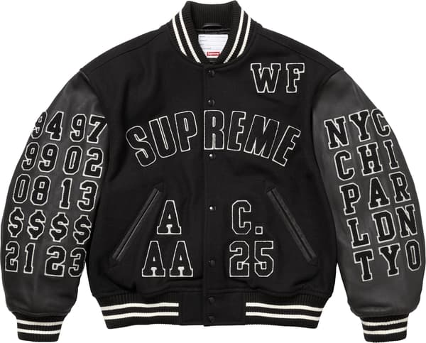 Supreme Praises Varsity Jacket - Black (front)