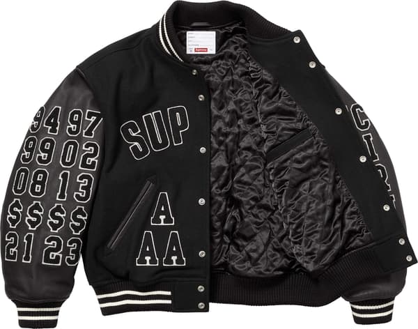 Supreme Praises Varsity Jacket - Black (front)