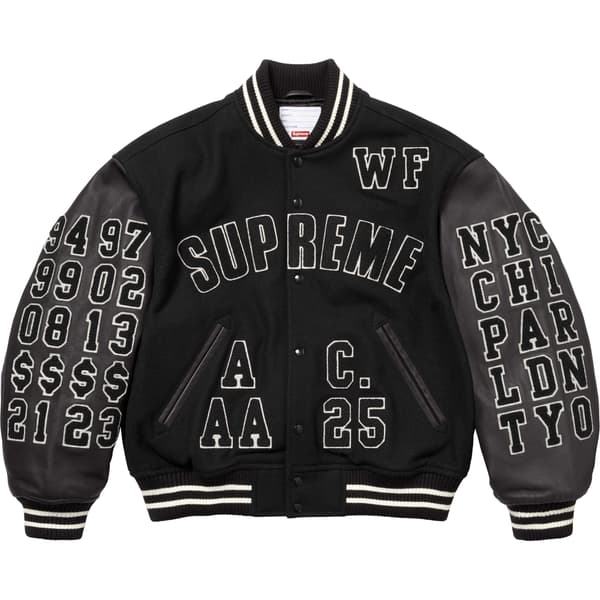 Supreme Praises Varsity Jacket - Black (front)