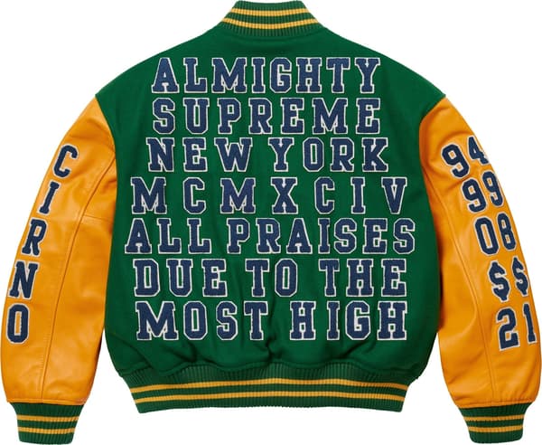 Supreme Praises Varsity Jacket - Green (front)