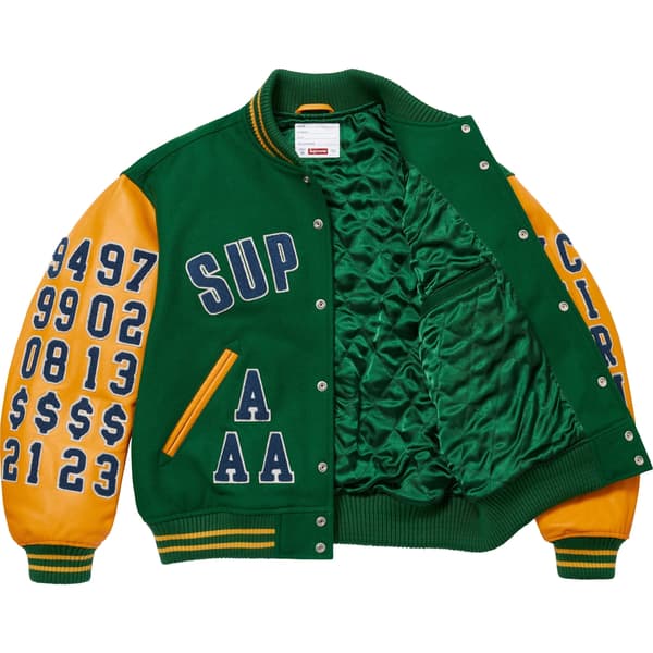 Supreme Praises Varsity Jacket - Green (front)