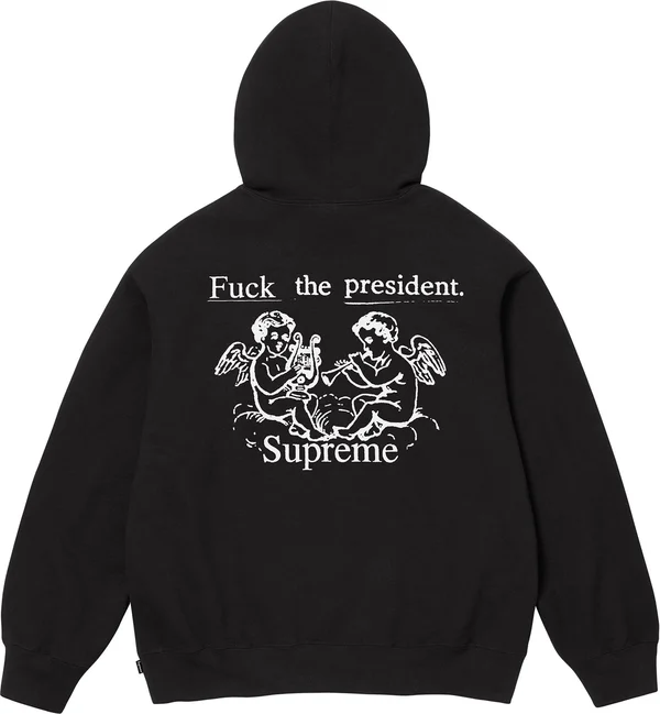 Supreme President Hooded Sweatshirt - Black (front)
