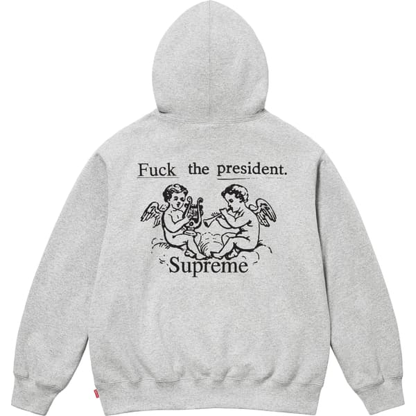 Supreme President Hooded Sweatshirt - Heather Grey (front)