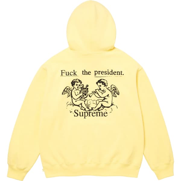 Supreme President Hooded Sweatshirt - Light Yellow (front)