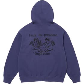 Supreme President Hooded Sweatshirt Washed Navy