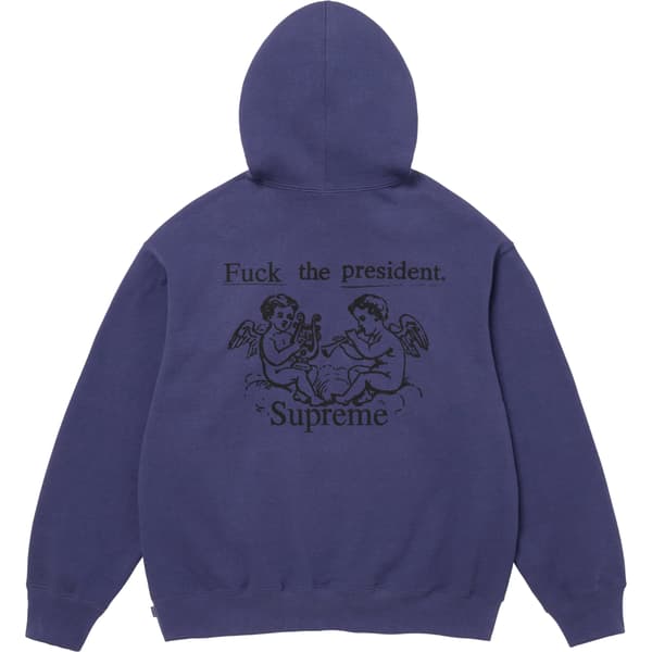 Supreme President Hooded Sweatshirt - Washed Navy (front)