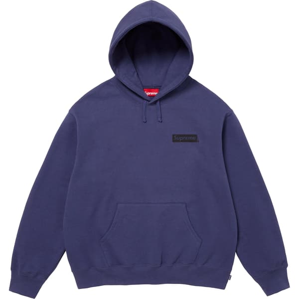 Supreme President Hooded Sweatshirt - Washed Navy (front)