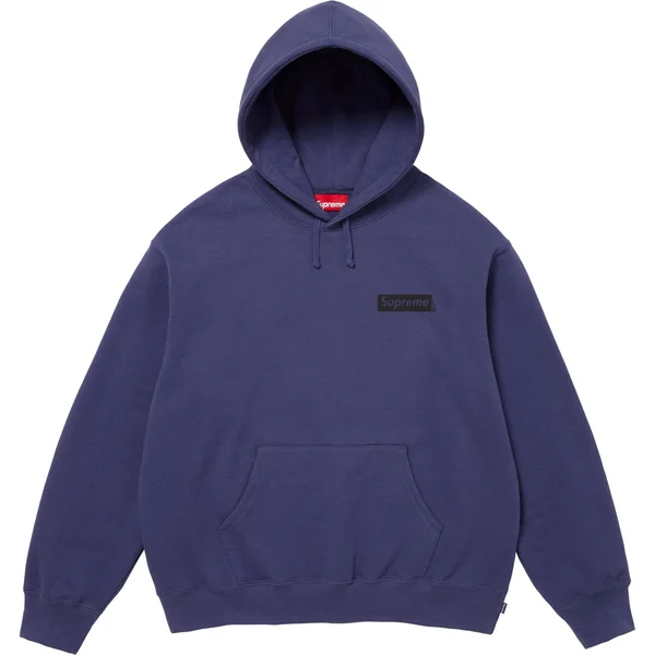 Supreme President Hooded Sweatshirt - Washed Navy (front)