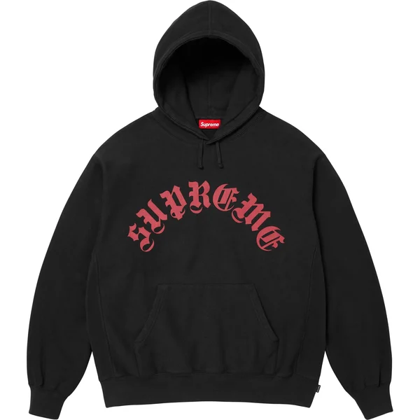 Supreme Printed Arc Hooded Sweatshirt - Black (front)