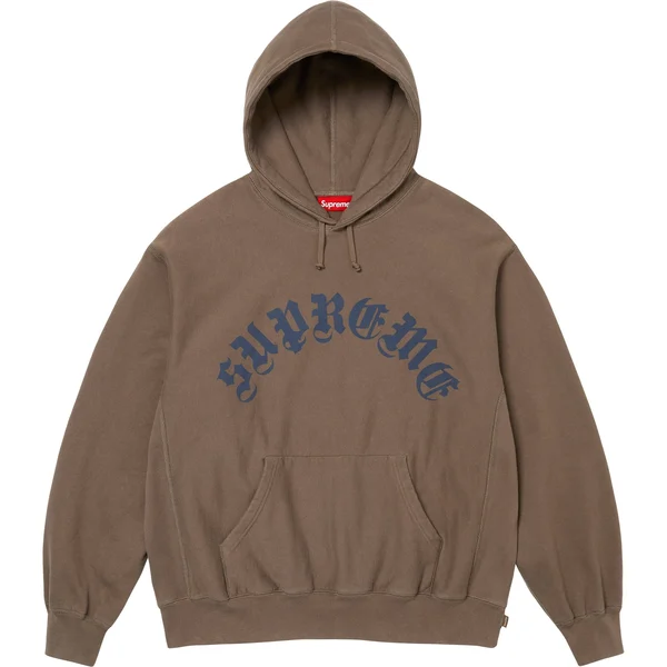 Supreme Printed Arc Hooded Sweatshirt - Dusty Brown (front)