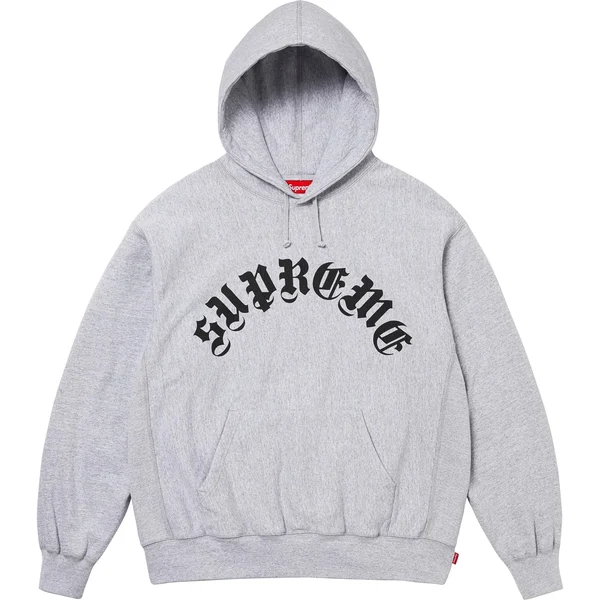 Supreme Printed Arc Hooded Sweatshirt - Heather Grey (front)