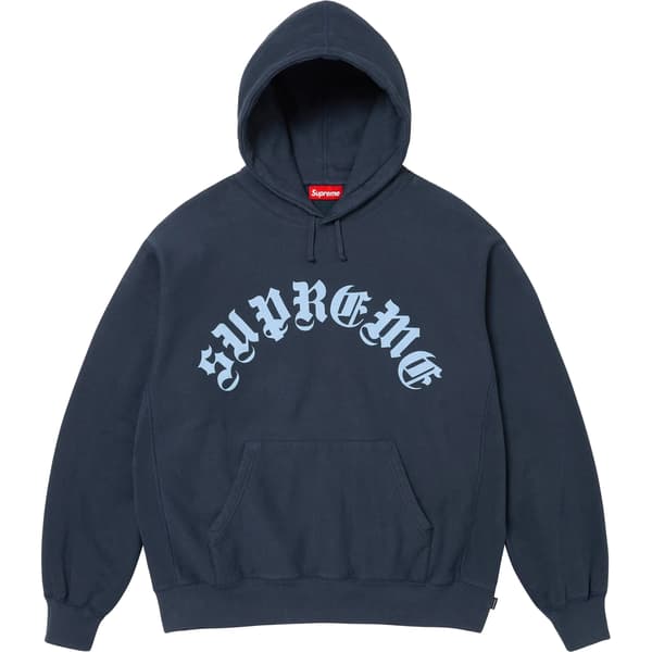 Supreme Printed Arc Hooded Sweatshirt - Navy (front)