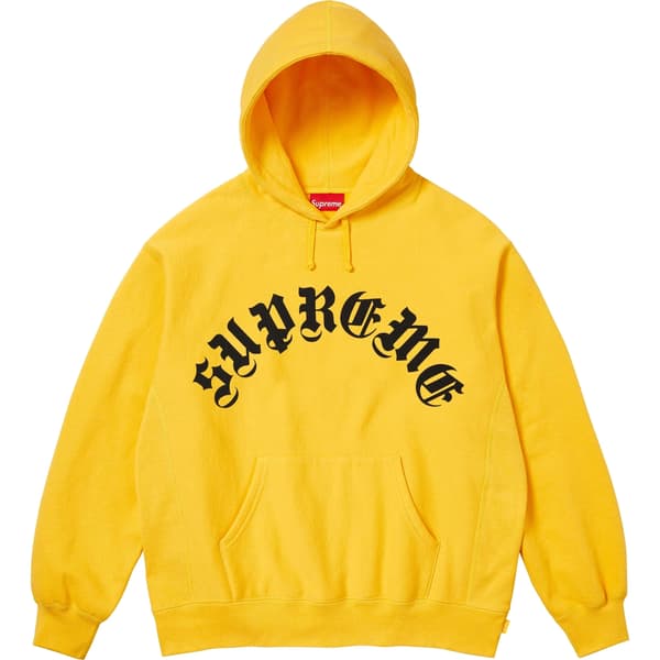 Supreme Printed Arc Hooded Sweatshirt - Yellow (front)