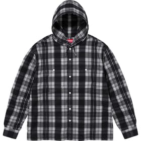 Supreme Printed Hooded Flannel Shirt Black
