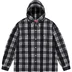 Supreme Printed Hooded Flannel Shirt - Black (front)