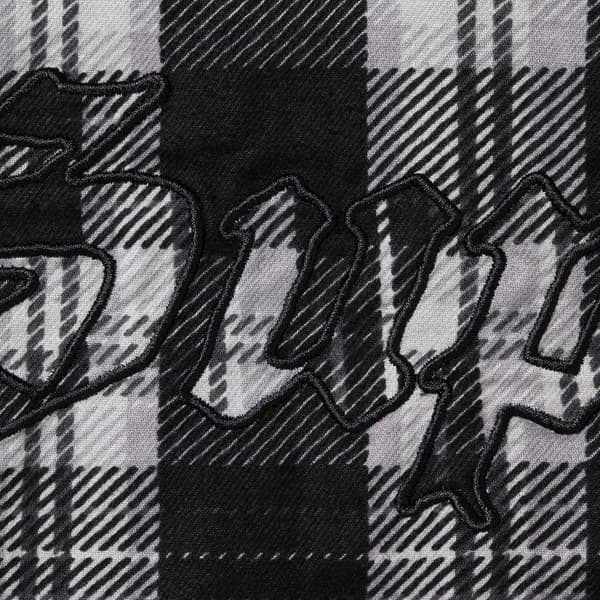 Supreme Printed Hooded Flannel Shirt - Black (front)