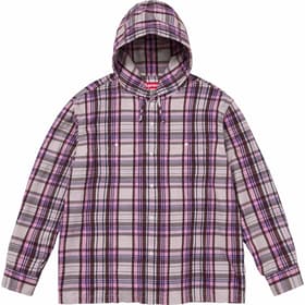 Supreme Printed Hooded Flannel Shirt Pink