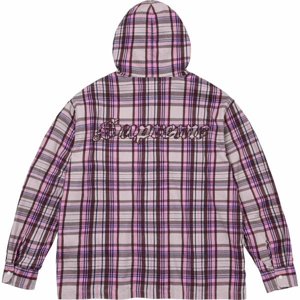 Supreme Printed Hooded Flannel Shirt - Pink (front)