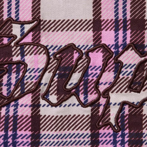 Supreme Printed Hooded Flannel Shirt - Pink (front)