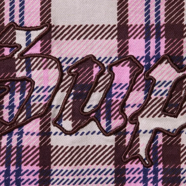 Supreme Printed Hooded Flannel Shirt - Pink (front)