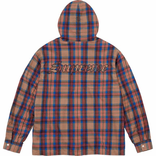 Supreme Printed Hooded Flannel Shirt - Tan (front)