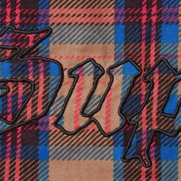 Supreme Printed Hooded Flannel Shirt - Tan (front)