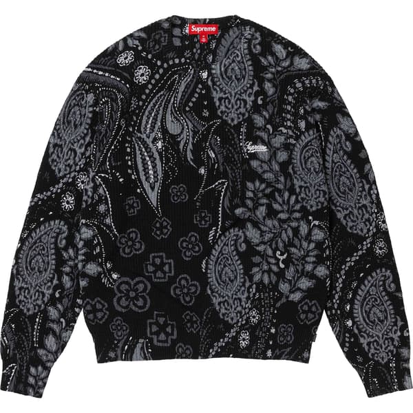 Supreme Printed Paisley Sweater - Black (front)