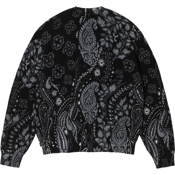 Supreme Printed Paisley Sweater - Black (front)