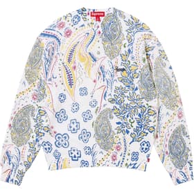 Supreme Printed Paisley Sweater White