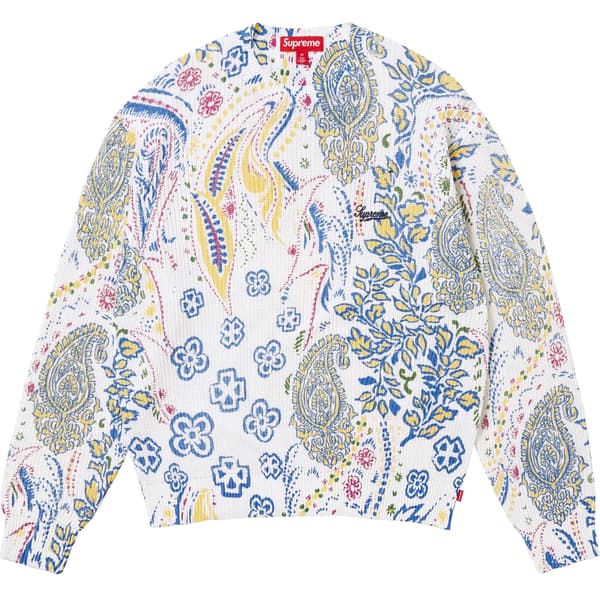 Supreme Printed Paisley Sweater - White (front)