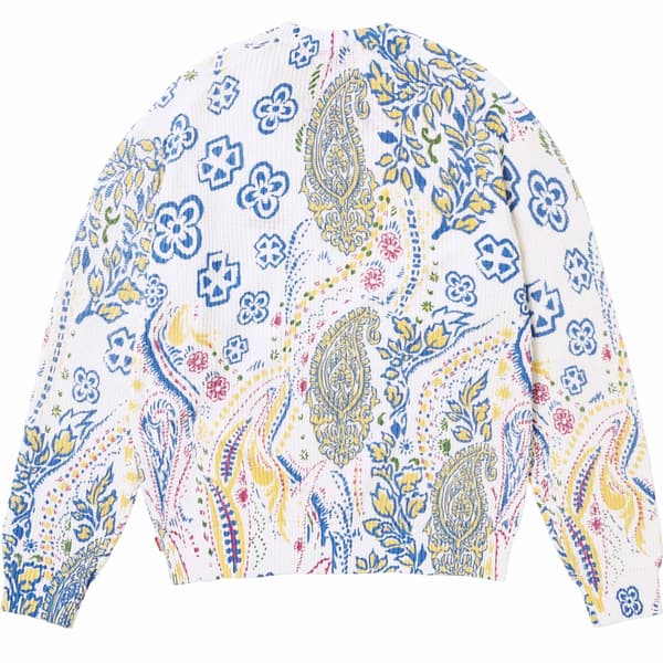 Supreme Printed Paisley Sweater - White (front)