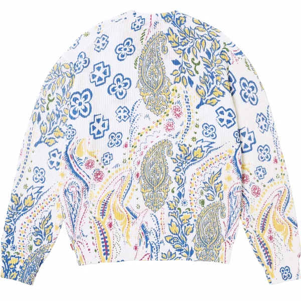 Supreme Printed Paisley Sweater - White (front)